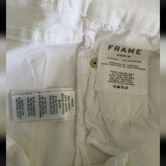NWOT Frame Le Color distressed white skinny jeans NEW - Picture 5 of 6